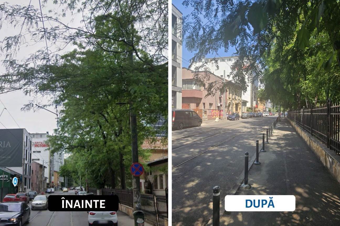 Administrația Străzilor București montează stâlpișori pentru eliberarea trotuarelor și creșterea siguranței pietonale