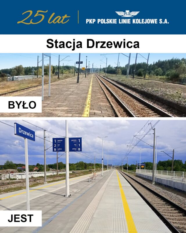 Stația Drzewica a fost modernizată pe linia 22: peron nou, accesibilitate și viteze de până la 120 km/h