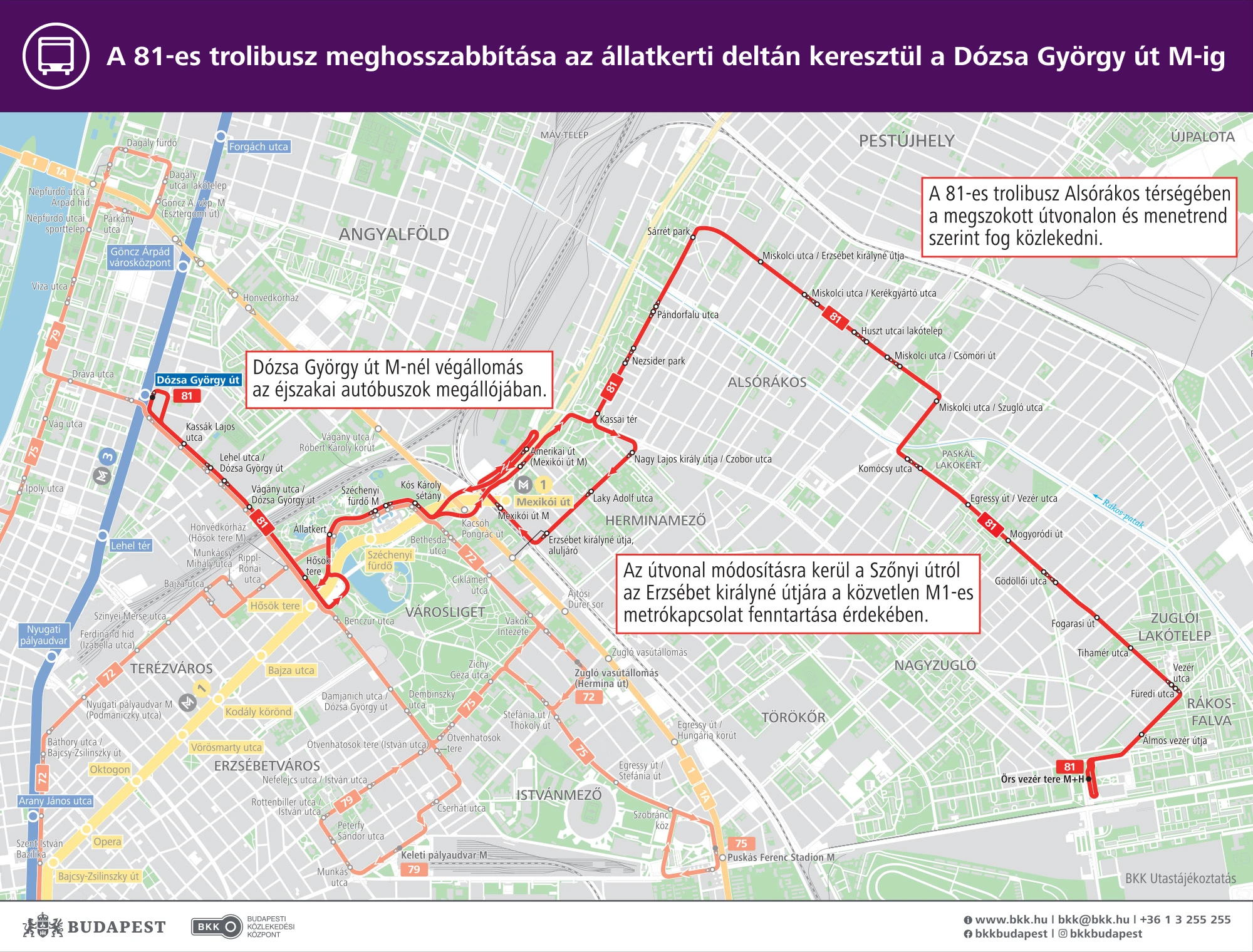 Budapesta lansează consultarea publică pentru prelungirea liniei de troleibuz 81 pentru o nouă conexiune directă între Zugló și Angyalföld