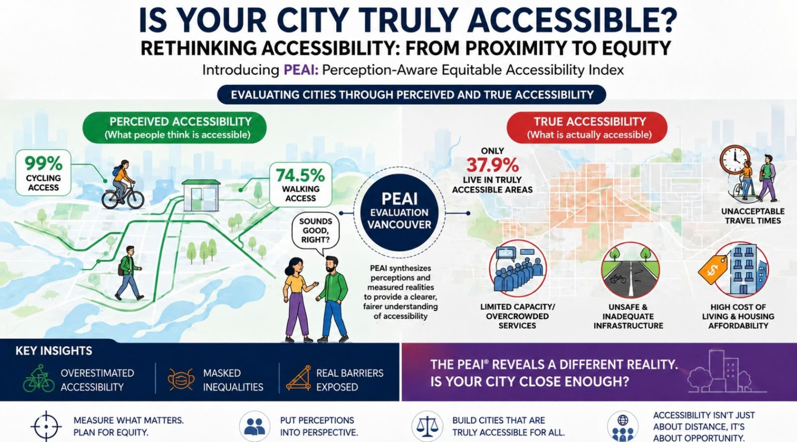 CE explică de ce accesibilitatea urbană nu poate fi măsurată doar în minute: un nou cadru arată diferența dintre accesul „pe hartă” și accesul real