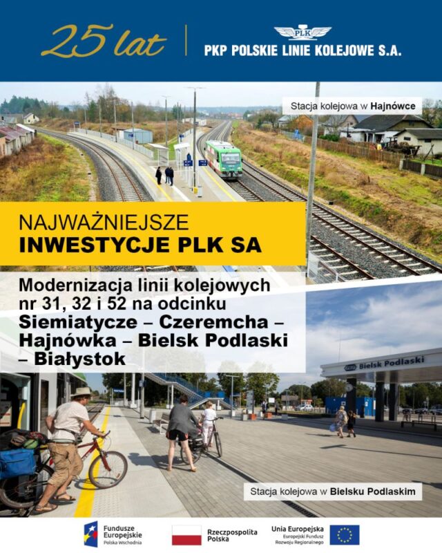 PKP PLK finalizează modernizarea liniilor 31, 32 și 52: trenurile de pasageri revin pe ruta Lewki–Hajnówka după 25 de ani