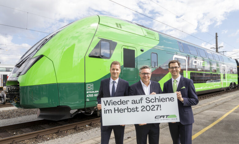 Stadler prezintă noile trenuri pentru City Airport Train Viena: interior premium, design dedicat călătorilor aerieni și contribuție majoră a inginerilor austrieci