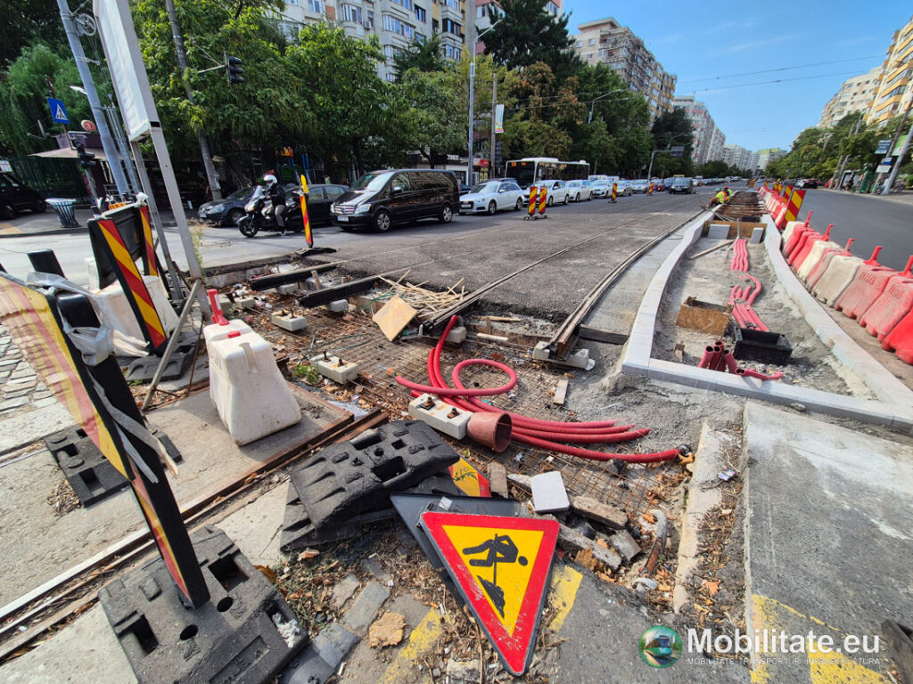 Lot 9 modernizare linii tramvai - MariVila a finalizat linia pe Bulevardul Chișinău. Se finalizează stațiile și firul de contact
