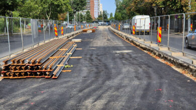 Lot 1 modernizare linii tramvai - PORR începe montarea noilor șine pe Bulevardul Basarabia. Tronsonul este esențial pentru a redeschide loturile finalizate 9 și 10