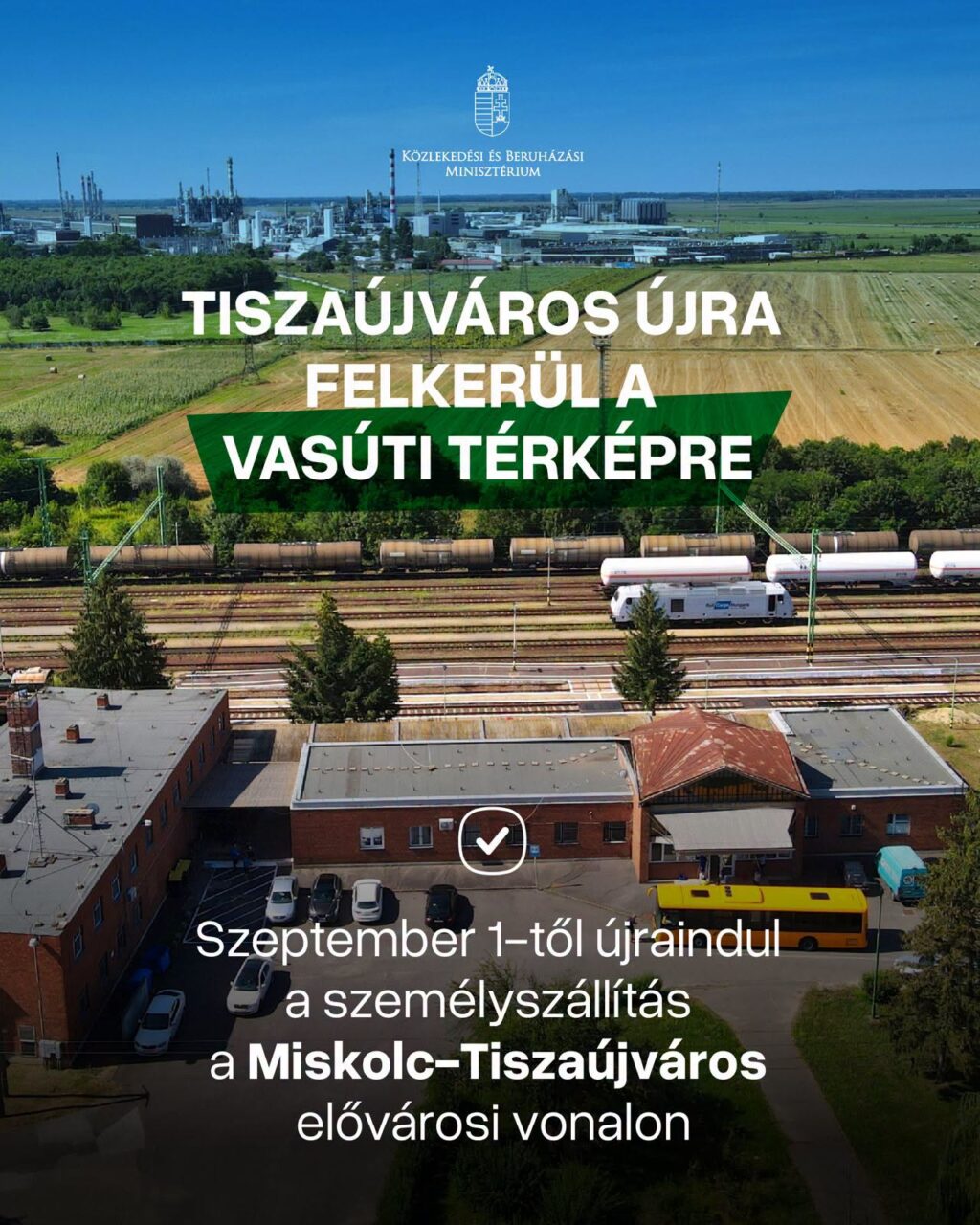 Linia feroviară Tiszaújváros se redeschide pe 1 septembrie – MÁV reintegrează serviciul în rețeaua națională și pregătește achiziția de trenuri moderne