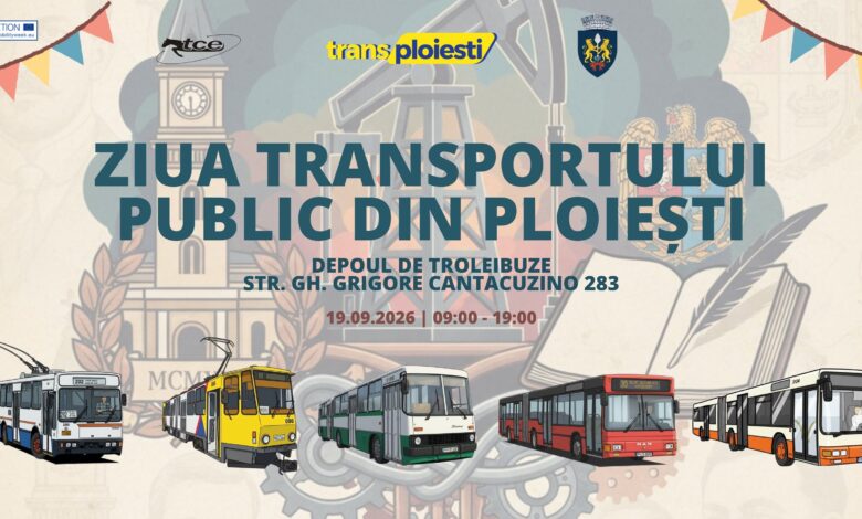 Ploiești găzduiește pe 19 septembrie 2026 a doua ediție a Zilei Transportului Public: expoziție istorică, curse speciale și activități pentru toate vârstele la Depoul de Troleibuze TCE