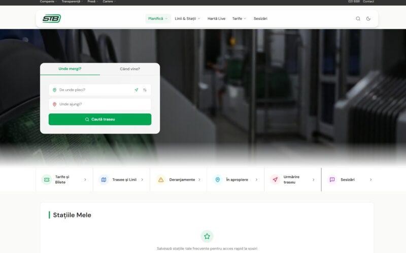 STB SA pregătește un nou site și platforma de planificare și monitorizare a călătoriilor și parcului de vehicule. Mobilitate.eu a testat varianta aflată în lucru anunțată de directorul companiei